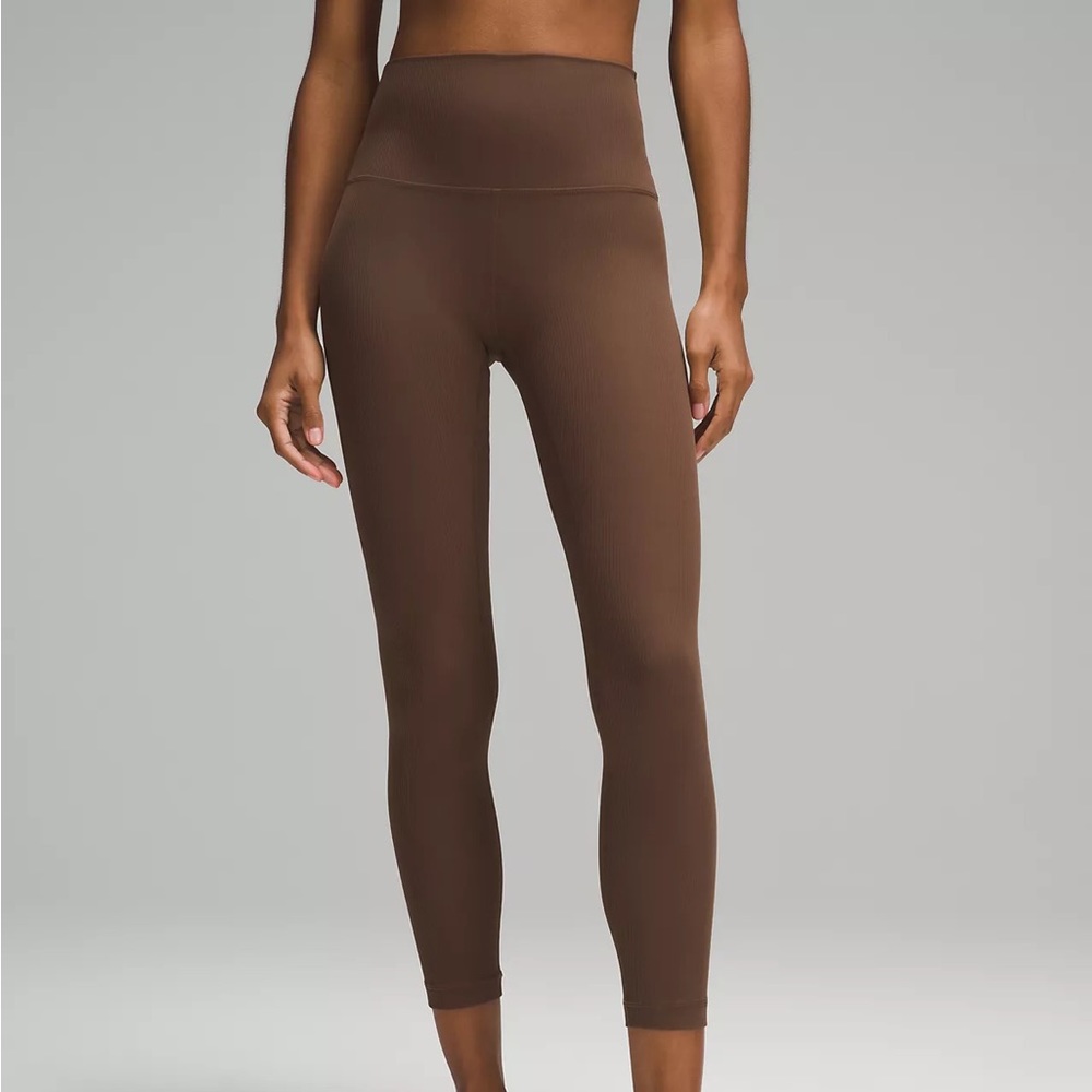 lululemon athletica Brown High-Rise Ribbed Leggings